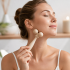 Wooden Dual-Ball Face & Spine Massager | Natural & Dark Wood