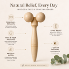 Wooden Dual-Ball Face & Spine Massager | Natural & Dark Wood